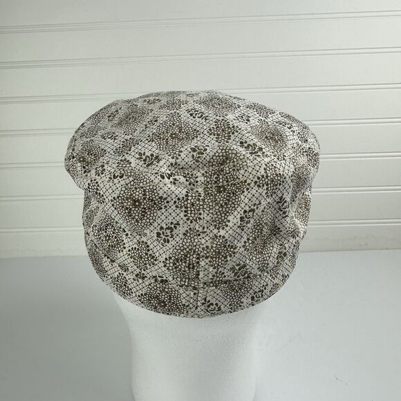 Goorin Bros Women’s Brown White Floral Y2K Newsboy Military Cadet Hat Women’s M - Picture 3 of 9